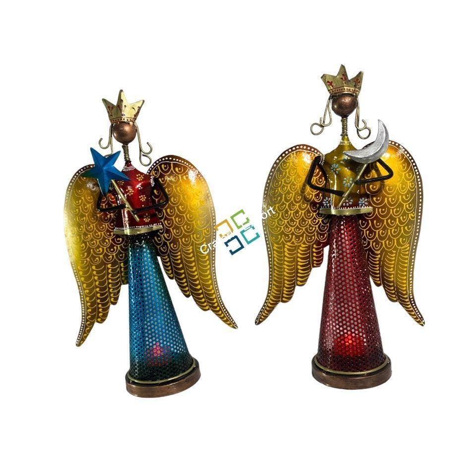 Musical Star Angel Tealight Candle Holder Showpiece Gift set of 2