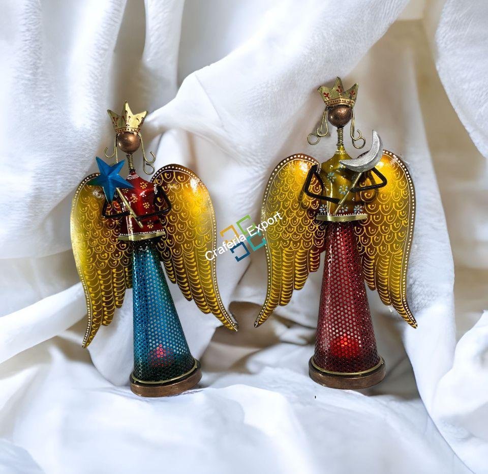 Musical Star Angel Tealight Candle Holder Showpiece Gift set of 2 - Image 2