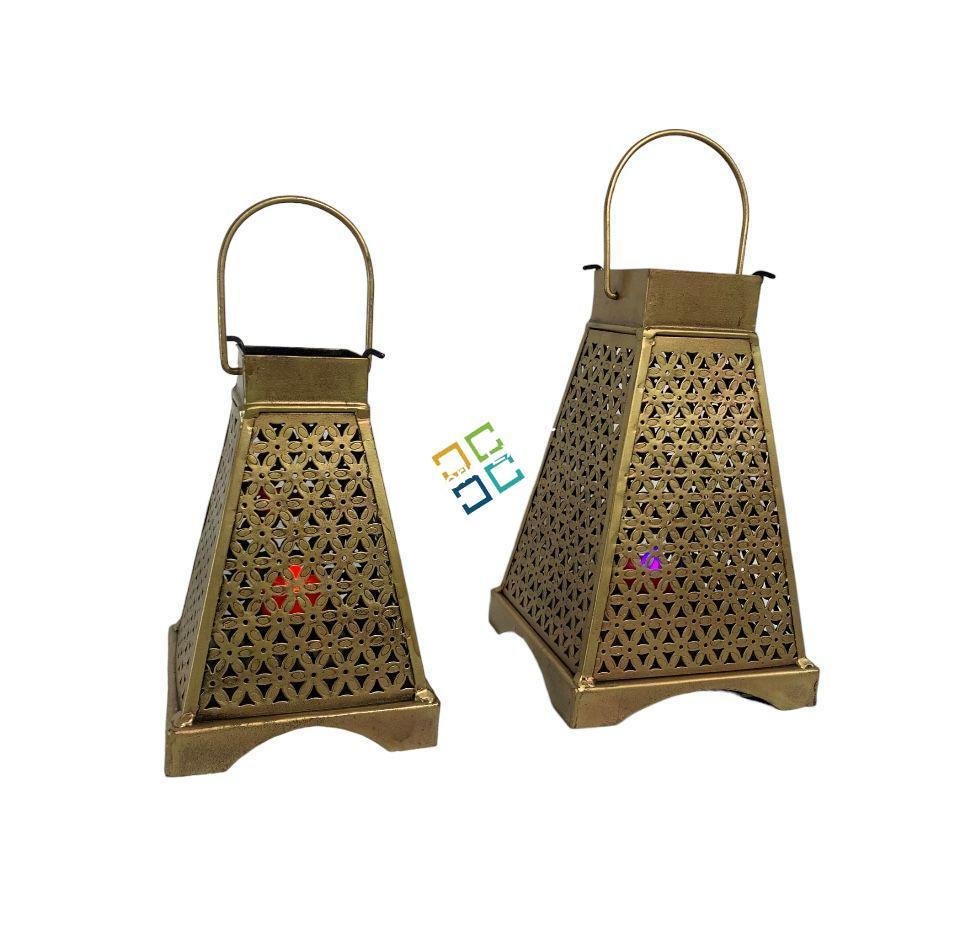 Metal Lantern Tea Light Candle Holder Wall Hanging Set