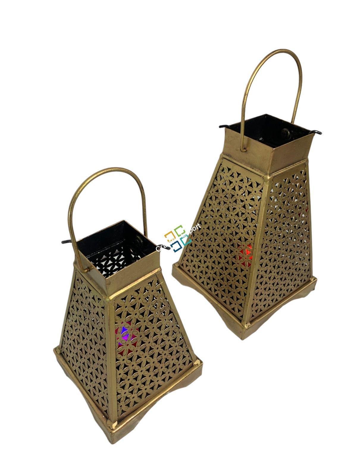 Metal Lantern Tea Light Candle Holder Wall Hanging Set - Image 3