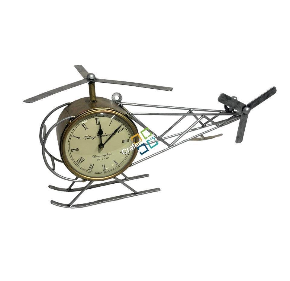 Stylish Hand Painted Helicopter Wall Clock with Contemporary Design showpiece home decor - Image 4
