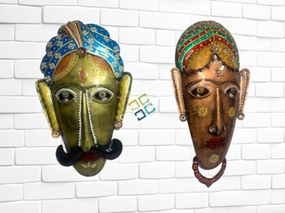 Wrought Iron Tribal Coupon mask wall decor home office interior decoration  set of 2 - Image 3