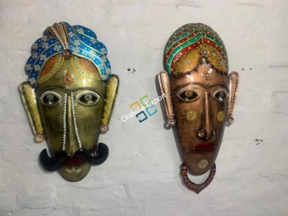 Wrought Iron Tribal Coupon mask wall decor home office interior decoration  set of 2 - Image 5