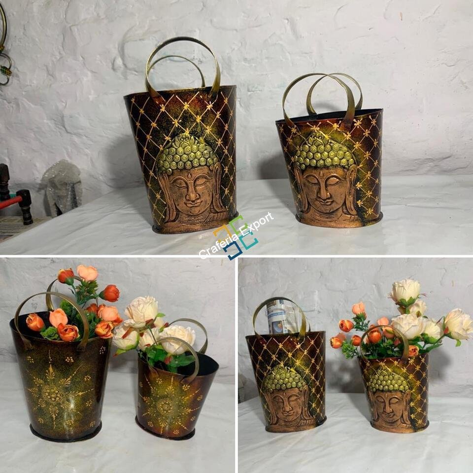 Handcrafted Buddha Bucket shaped Magazine desk organizer - Image 8