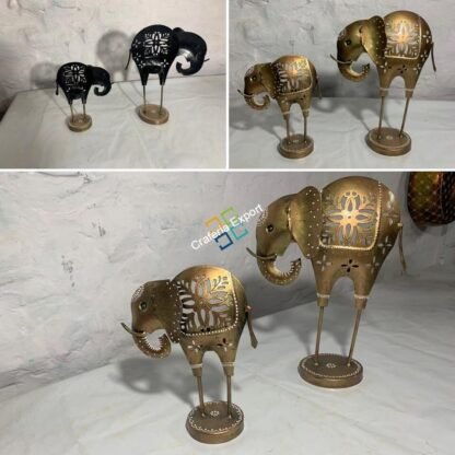 Metal Elephant Tea Light Candle Holder Stand Decorative Showpiece for Home/Gifts  set of 2 - Image 3
