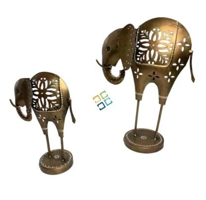 Metal Elephant Tea Light Candle Holder Stand Decorative Showpiece for Home/Gifts  set of 2 - Image 4