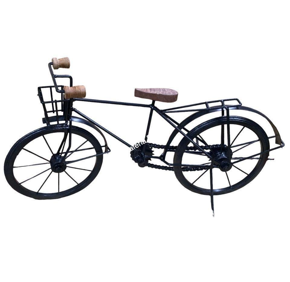 Vintage Wooden miniature cycle showpiece with basket handcrafted for home decor - Image 5