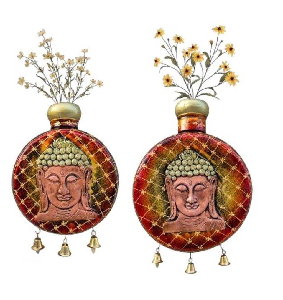 Metal buddha wall hanging Tall Kudiya Pot set for decor - Image 3