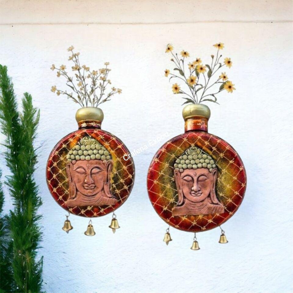 Metal buddha wall hanging Tall Kudiya Pot set for decor