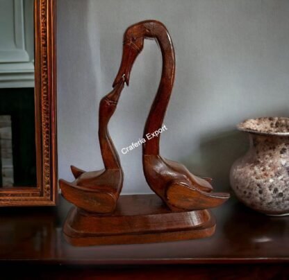 Wooden Decorative Swan Set Showpiece For living Room/Office Desk Decor Gift Item /Table Top Figurines - Image 2