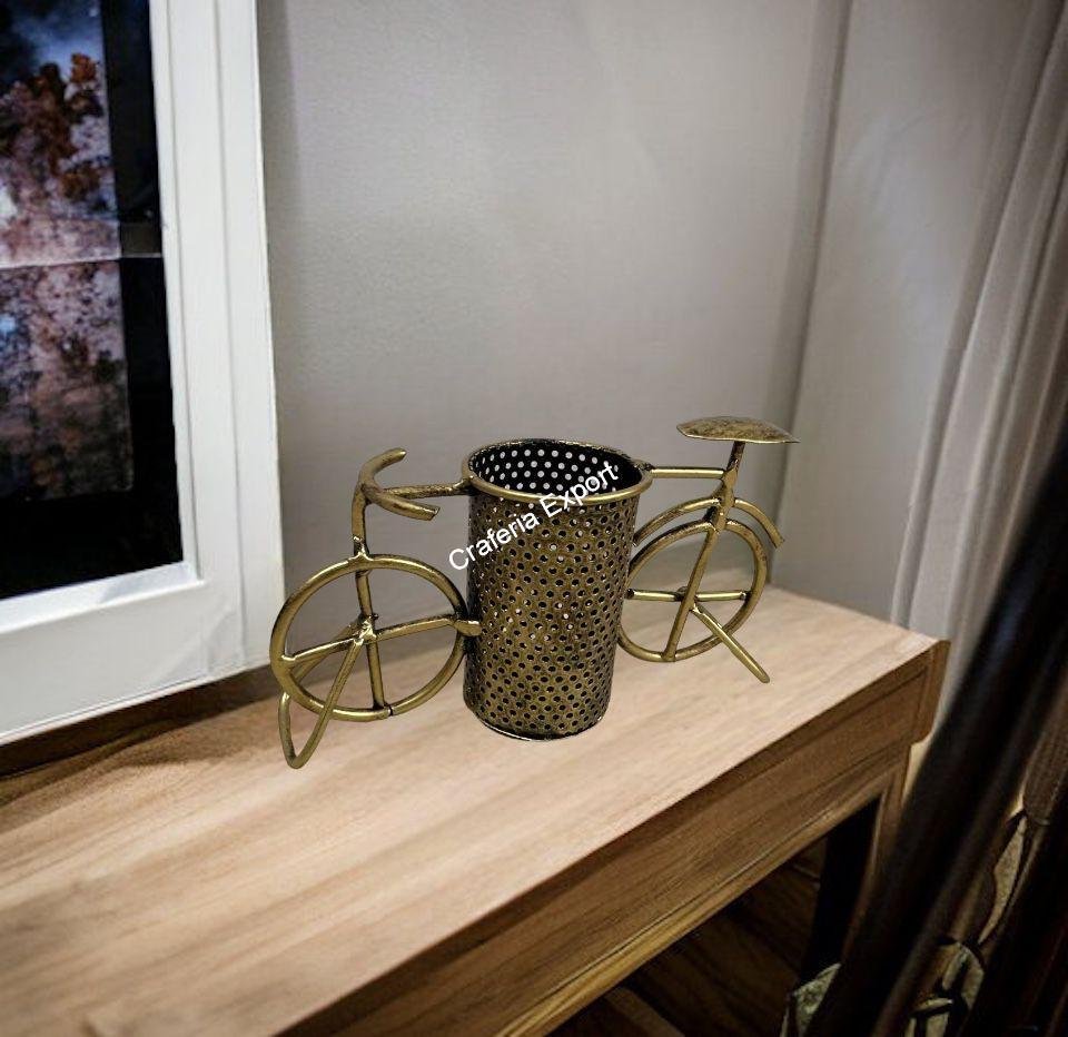Metal Cycle Pen Holder Antique for Gift and Table Desk Organizer