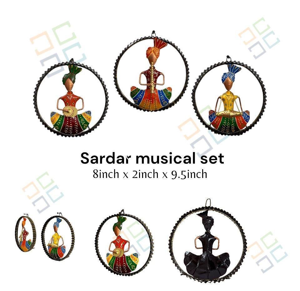 Musican Sardar Wall Hanging Decorative Metal Wall Art Decor for home,office,Cafe and gifts set of 3 - Image 3