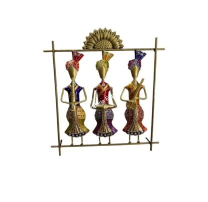 Multicolor Sardar frame metal wall decor panel for living room,office / Musicians Playing Music Metal Wall Art - Image 2