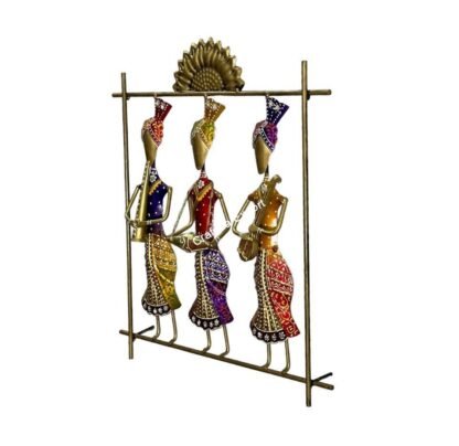 Multicolor Sardar frame metal wall decor panel for living room,office / Musicians Playing Music Metal Wall Art - Image 3