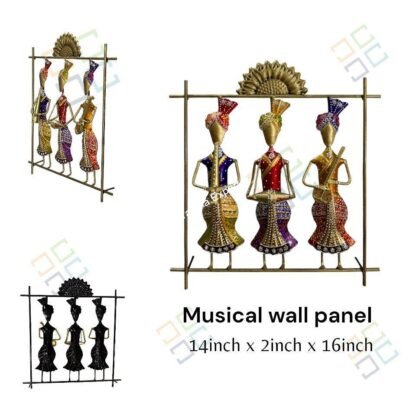 Multicolor Sardar frame metal wall decor panel for living room,office / Musicians Playing Music Metal Wall Art - Image 6
