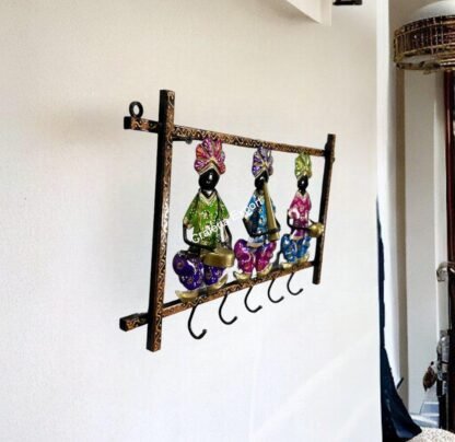 Rajasthani Musical Wall Panel with Key Holder for home wall Decor , office decorative with key organizer - Image 3