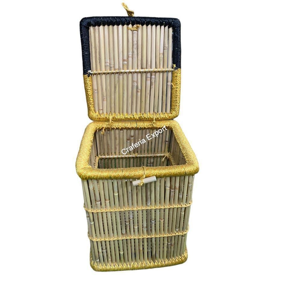 Eco-friendly Bamboo Laundry Basket Wicker Handmade utility Basket - Image 4