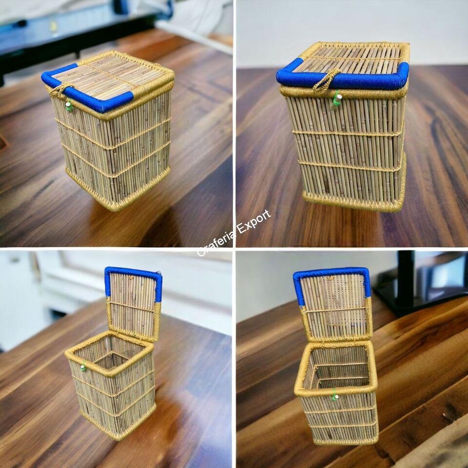 Eco-friendly Bamboo Laundry Basket Wicker Handmade utility Basket - Image 8