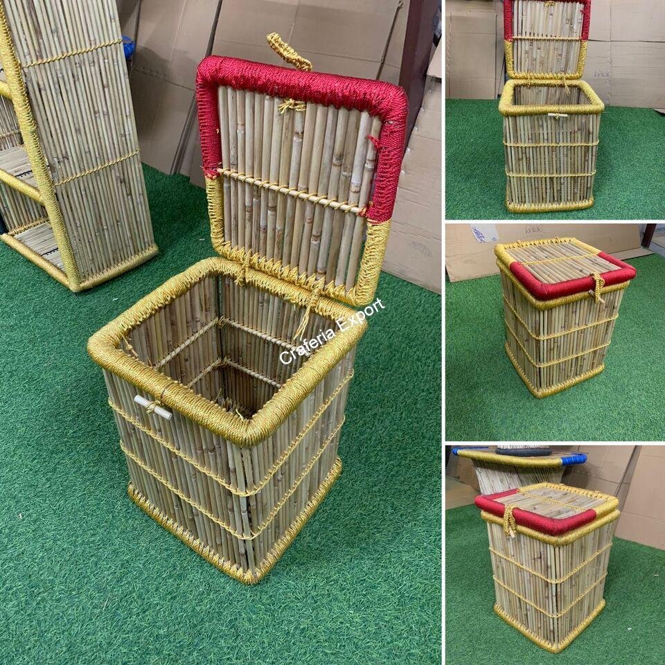 Eco-friendly Bamboo Laundry Basket Wicker Handmade utility Basket - Image 5