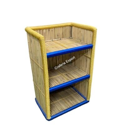 Ethnic Contemporary Book Shelves, Bamboo Bookcase shelf storage Rack for for living room and outdoor - Image 4