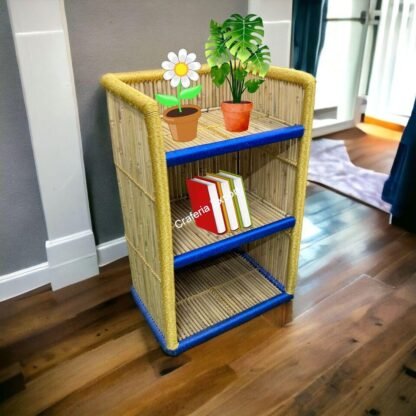 Ethnic Contemporary Book Shelves, Bamboo Bookcase shelf storage Rack for for living room and outdoor - Image 3
