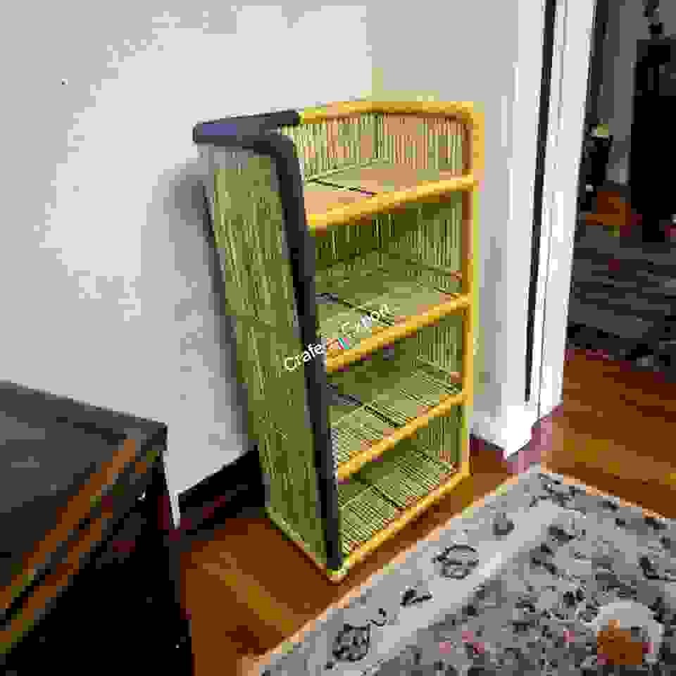 Bamboo bookshelf rack with 4 tier shelf / Handmade cane bamboo shelves - Image 10