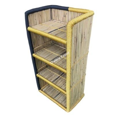 Bamboo bookshelf rack with 4 tier shelf / Handmade cane bamboo shelves - Image 2