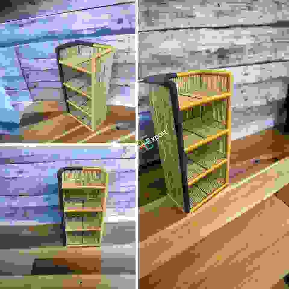 Bamboo bookshelf rack with 4 tier shelf / Handmade cane bamboo shelves - Image 4