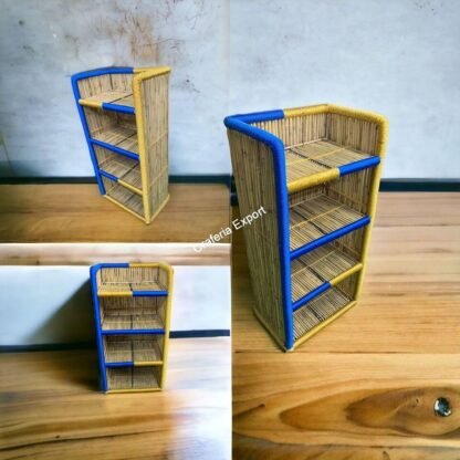 Bamboo bookshelf rack with 4 tier shelf / Handmade cane bamboo shelves - Image 7
