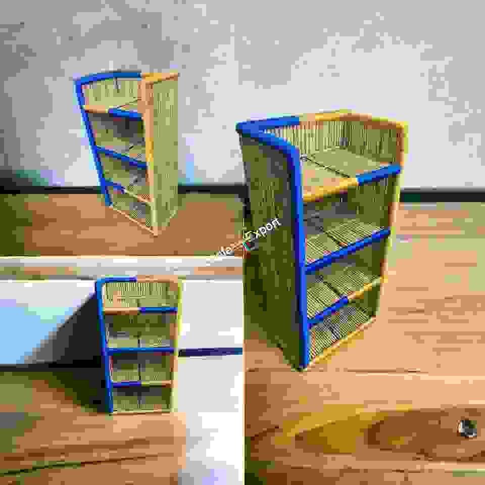 Bamboo bookshelf rack with 4 tier shelf / Handmade cane bamboo shelves - Image 7