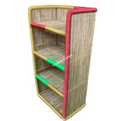 Bamboo bookshelf rack with 4 tier shelf / Handmade cane bamboo shelves - Image 9