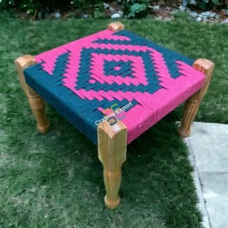Modern design handwoven pidha small bench stool | wooden pidha stools
