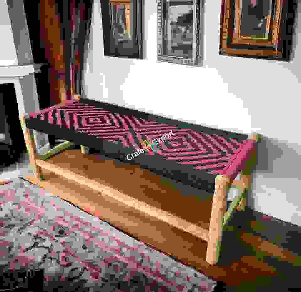 Traditional Wooden Bench | Small charpai Cot for home, baclony and garden for sitting - Image 3