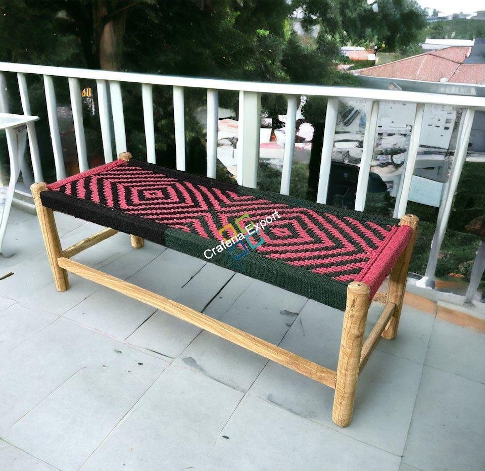 Traditional Wooden Bench | Small charpai Cot for home, baclony and garden for sitting