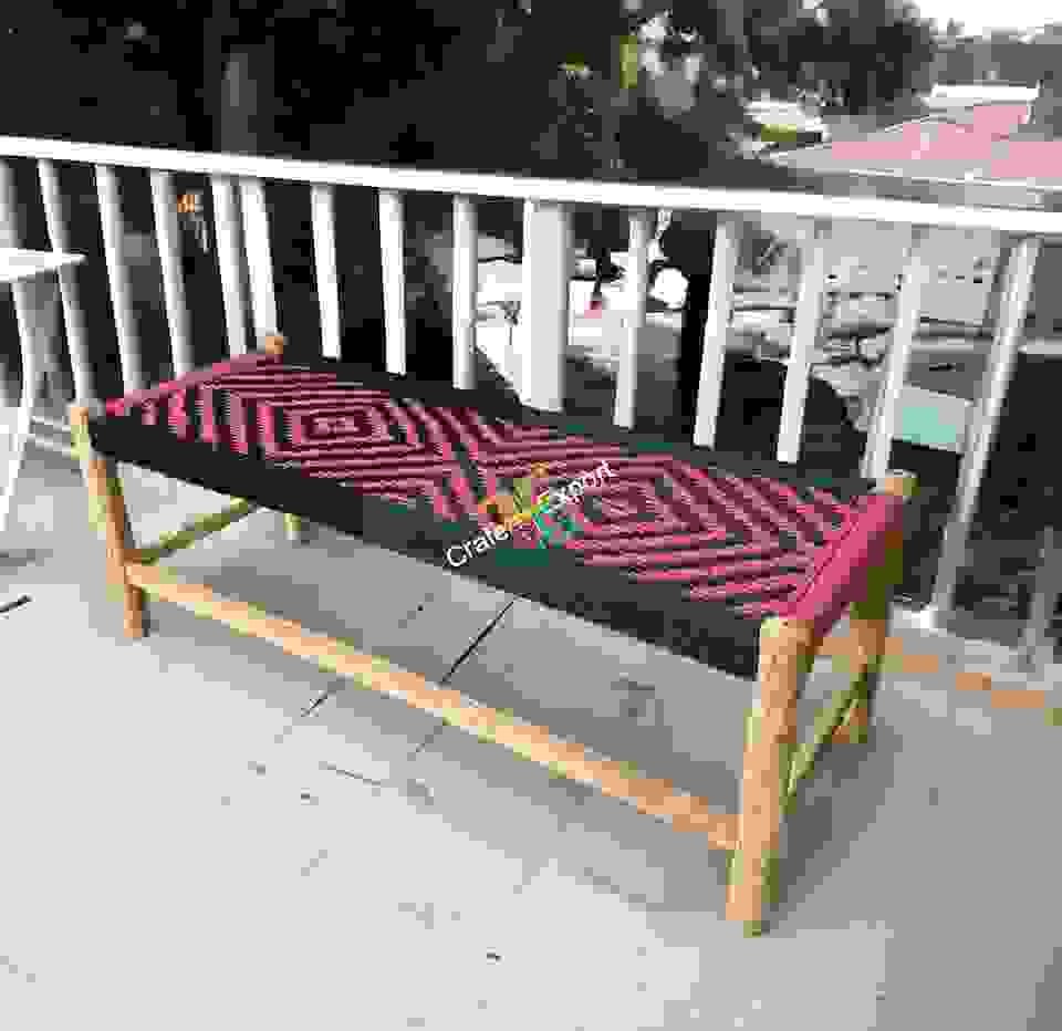 Traditional Wooden Bench | Small charpai Cot for home, baclony and garden for sitting