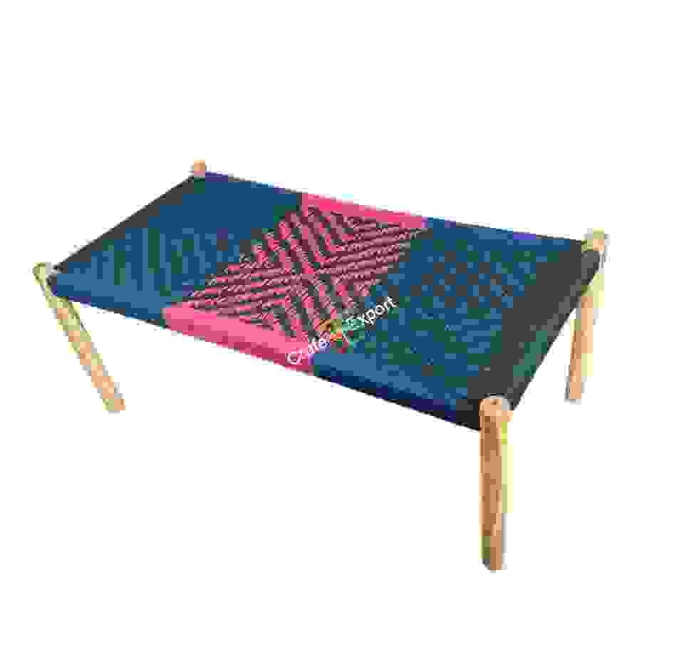 Wooden cotton rope bench | small cot charpai for sitting outdoor indoor - Image 3