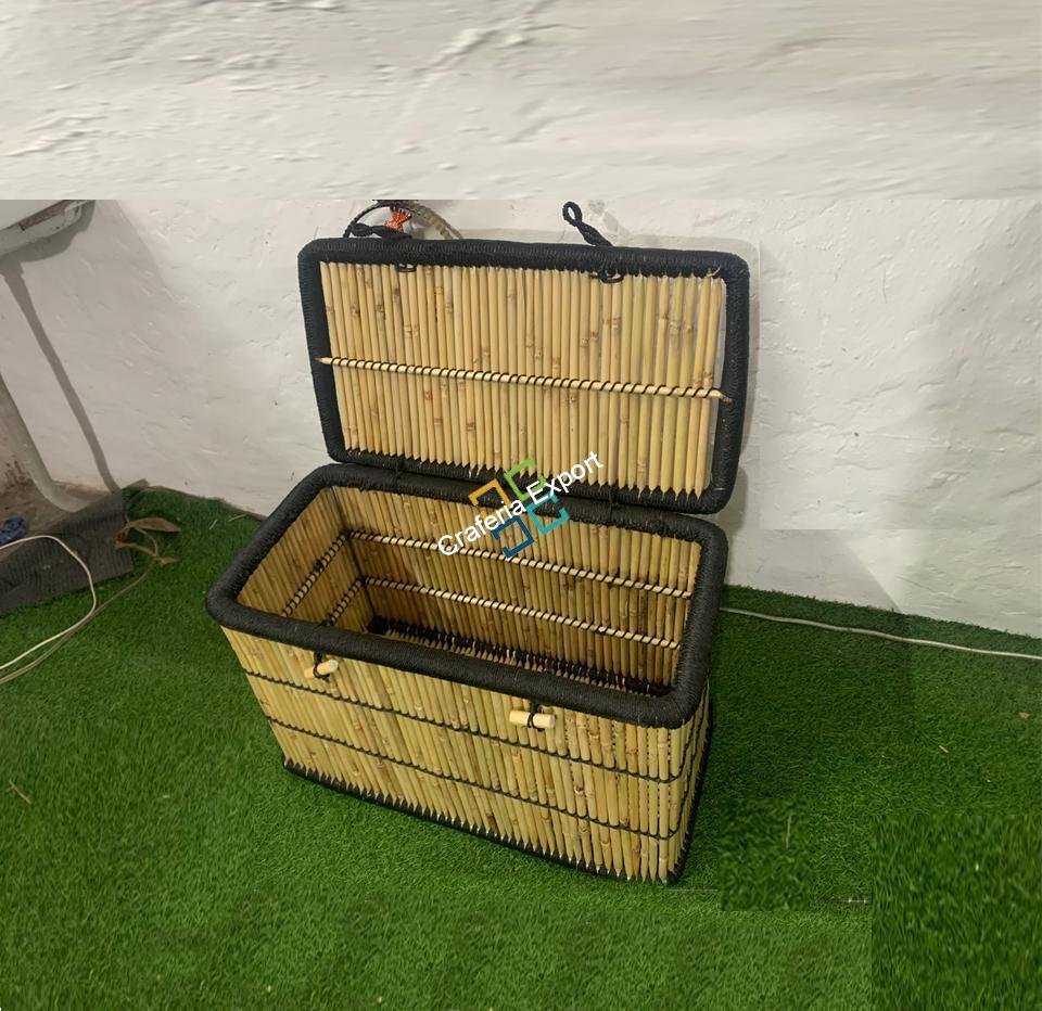Modern Bamboo Decorative Storage Trunk for Home Hotel |Laundry Basket Multi Purpose |Storage Box - Image 2
