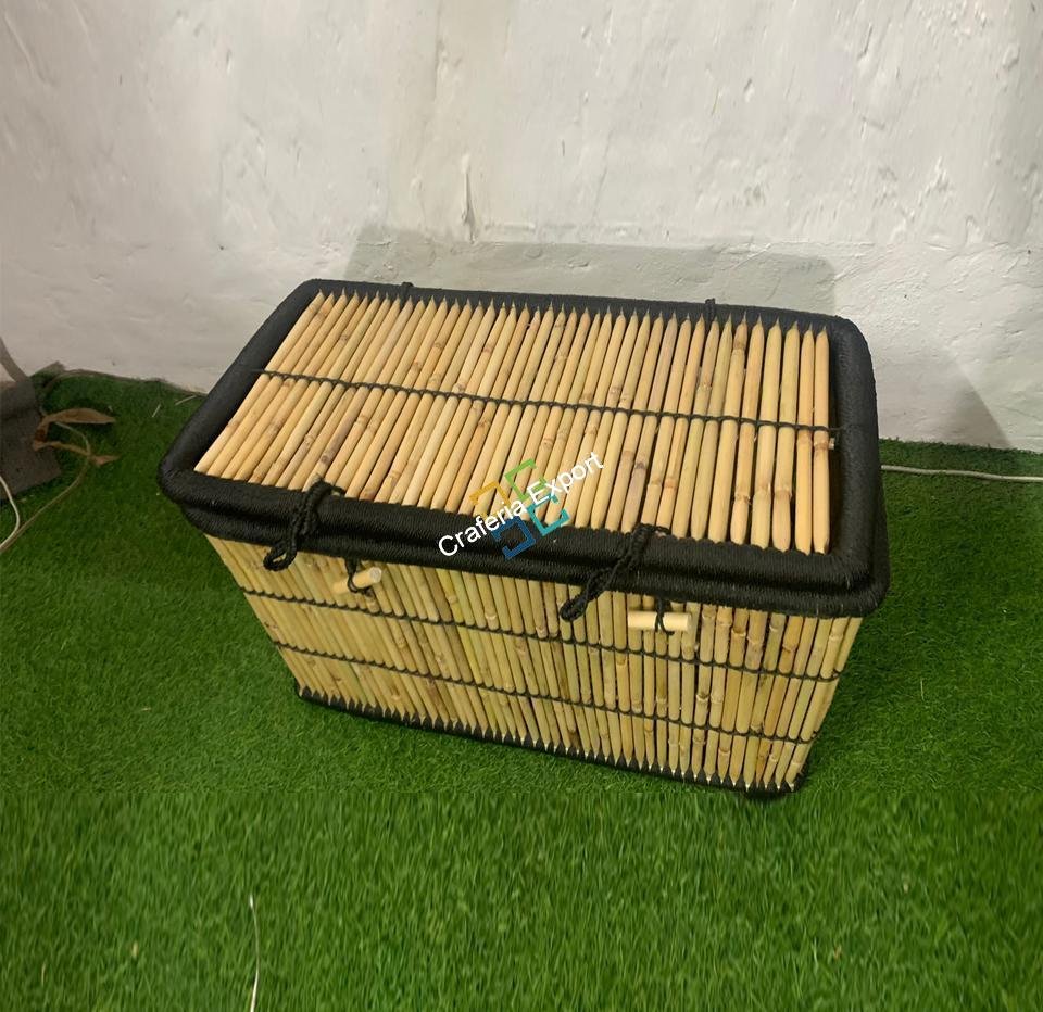 Modern Bamboo Decorative Storage Trunk for Home Hotel |Laundry Basket Multi Purpose |Storage Box - Image 4