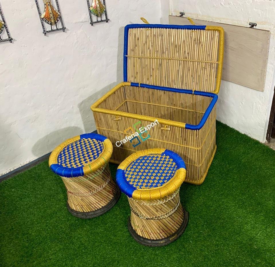 Trendy Bamboo Mudha for Indoor/Outdoor Living Area (Set of 3) - Image 3