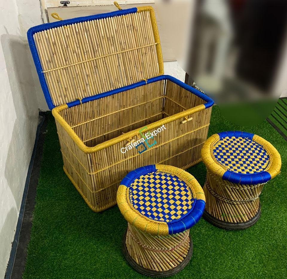 Trendy Bamboo Mudha for Indoor/Outdoor Living Area (Set of 3) - Image 4