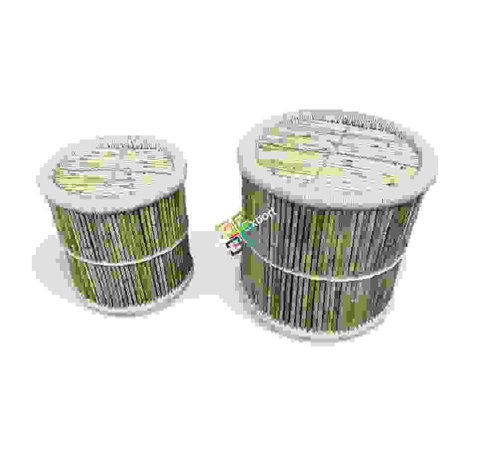 Cane Bar Bamboo Mudda Eco-Friendly Handicraft Stool For Indoor & Outdoor Furnishing (Set of Two)