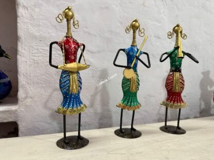 Tribal Lady Musicians Showpieces Set of 3 for Home Decoration, Office, Table Decor - Image 3