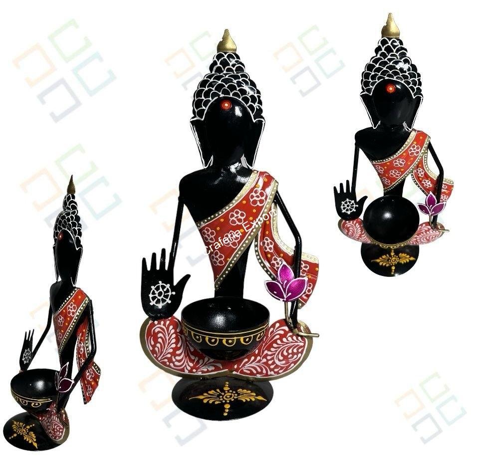 Buddha With Tealight Candle Holder/T-light Holder with Decor Showpiece for Home Decor - Image 4