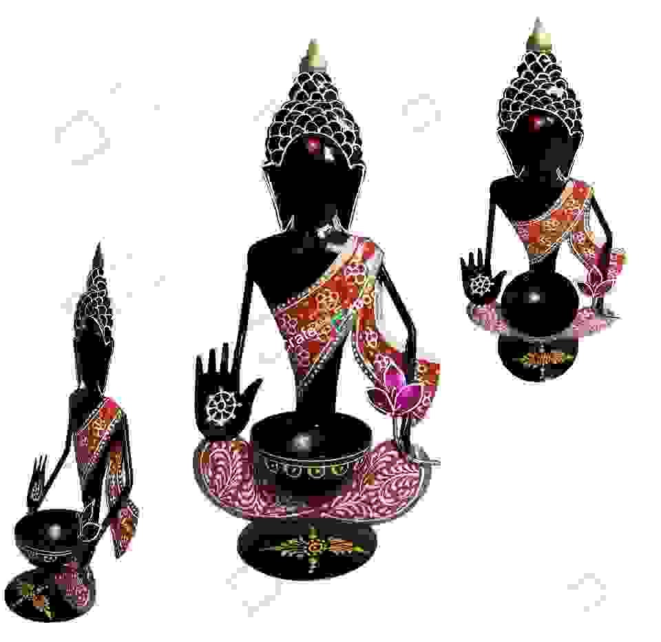 Buddha With Tealight Candle Holder/T-light Holder with Decor Showpiece for Home Decor - Image 4