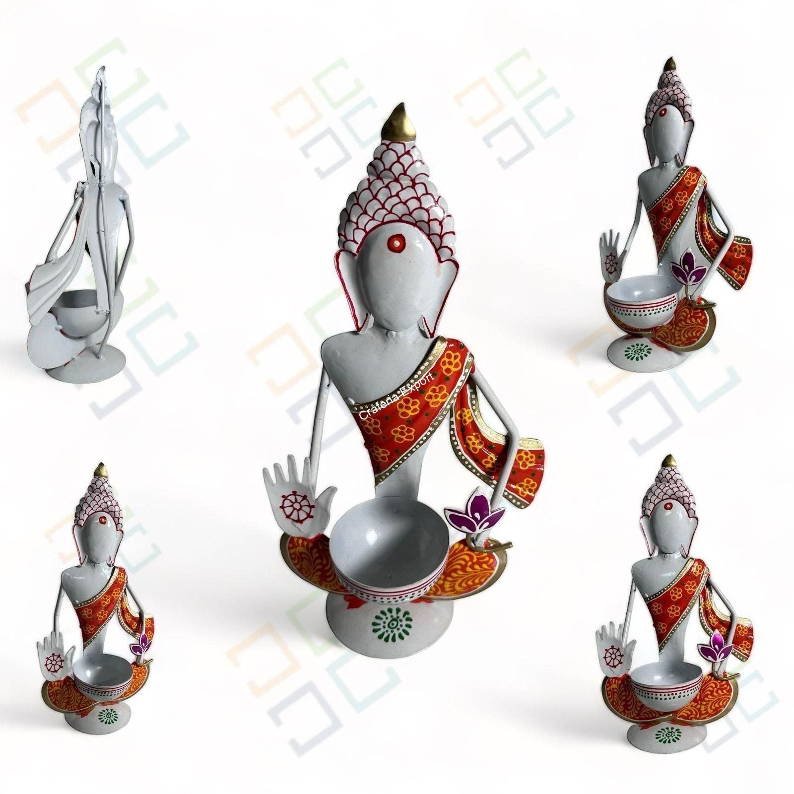 Buddha With Tealight Candle Holder/T-light Holder with Decor Showpiece for Home Decor - Image 3