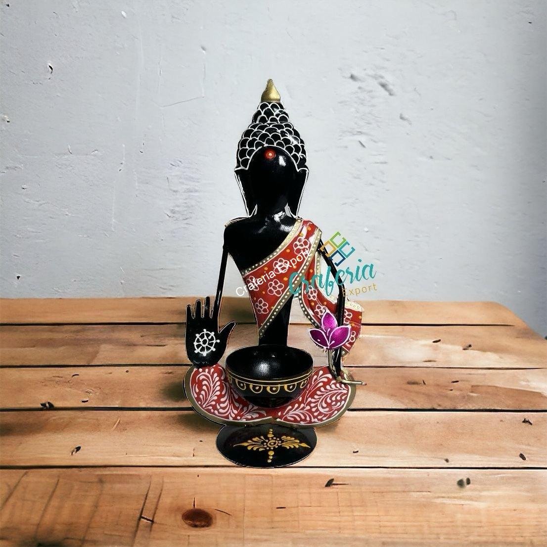 Buddha With Tealight Candle Holder/T-light Holder with Decor Showpiece for Home Decor - Image 2
