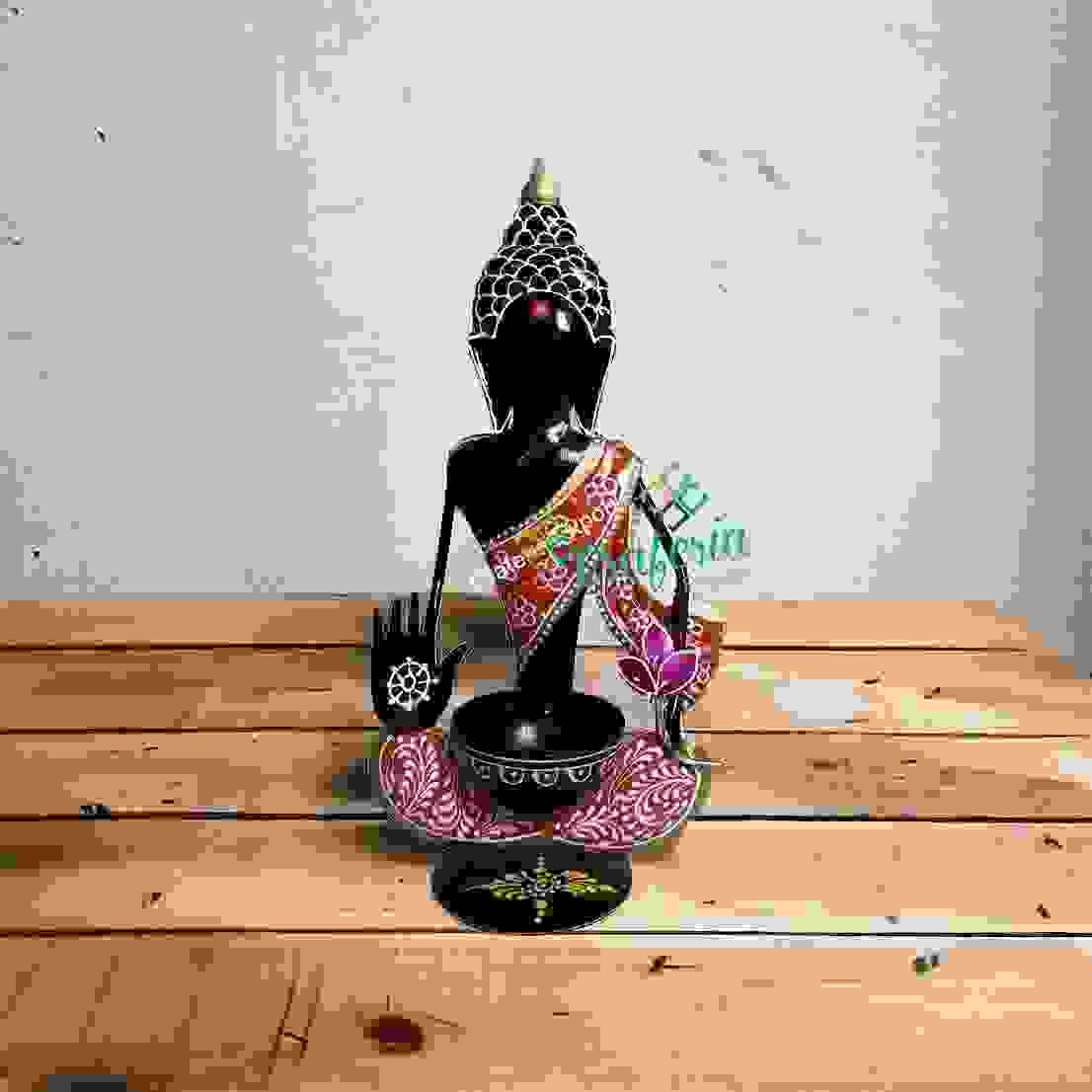 Buddha With Tealight Candle Holder/T-light Holder with Decor Showpiece for Home Decor - Image 2