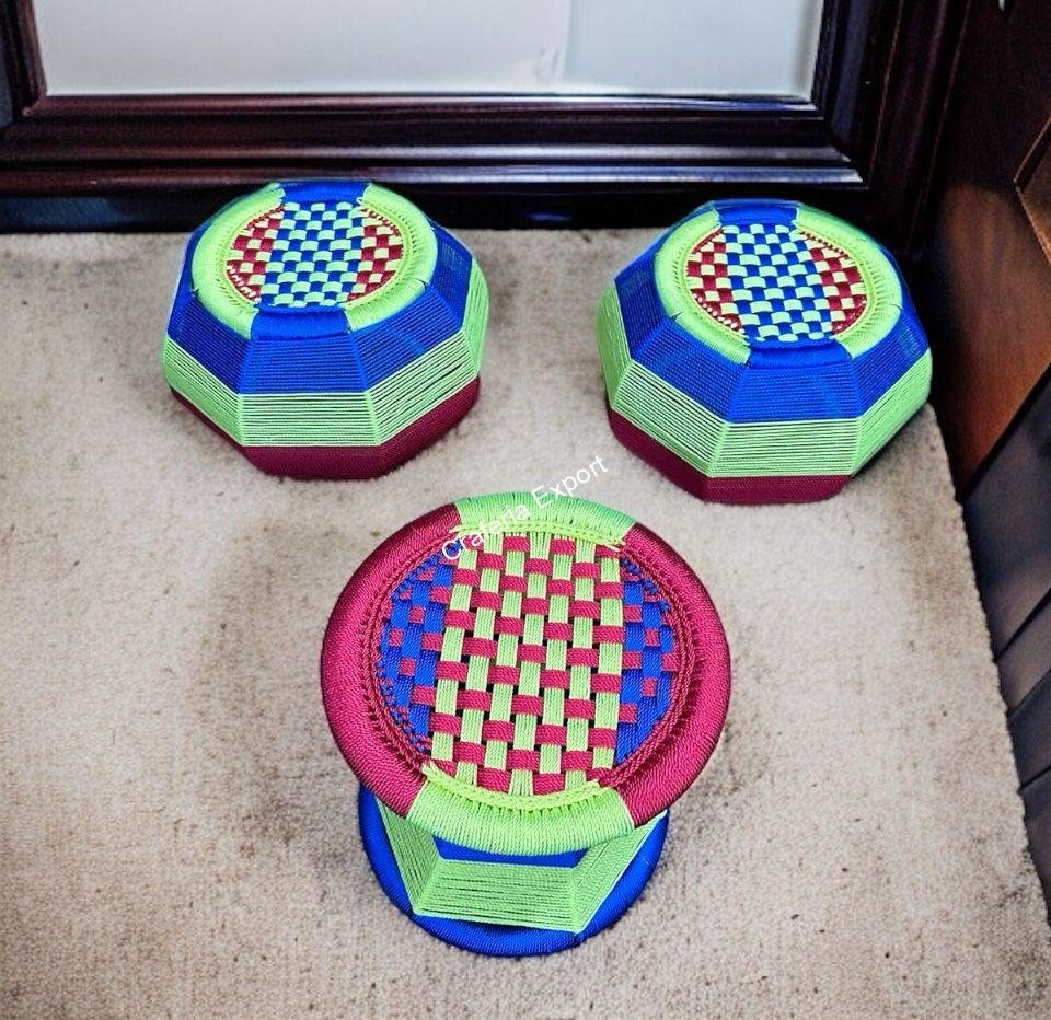 Handmade Iron Bar Mudda/Chair/Muddha Sitting Stool for Outdoor/Living Room - Image 2