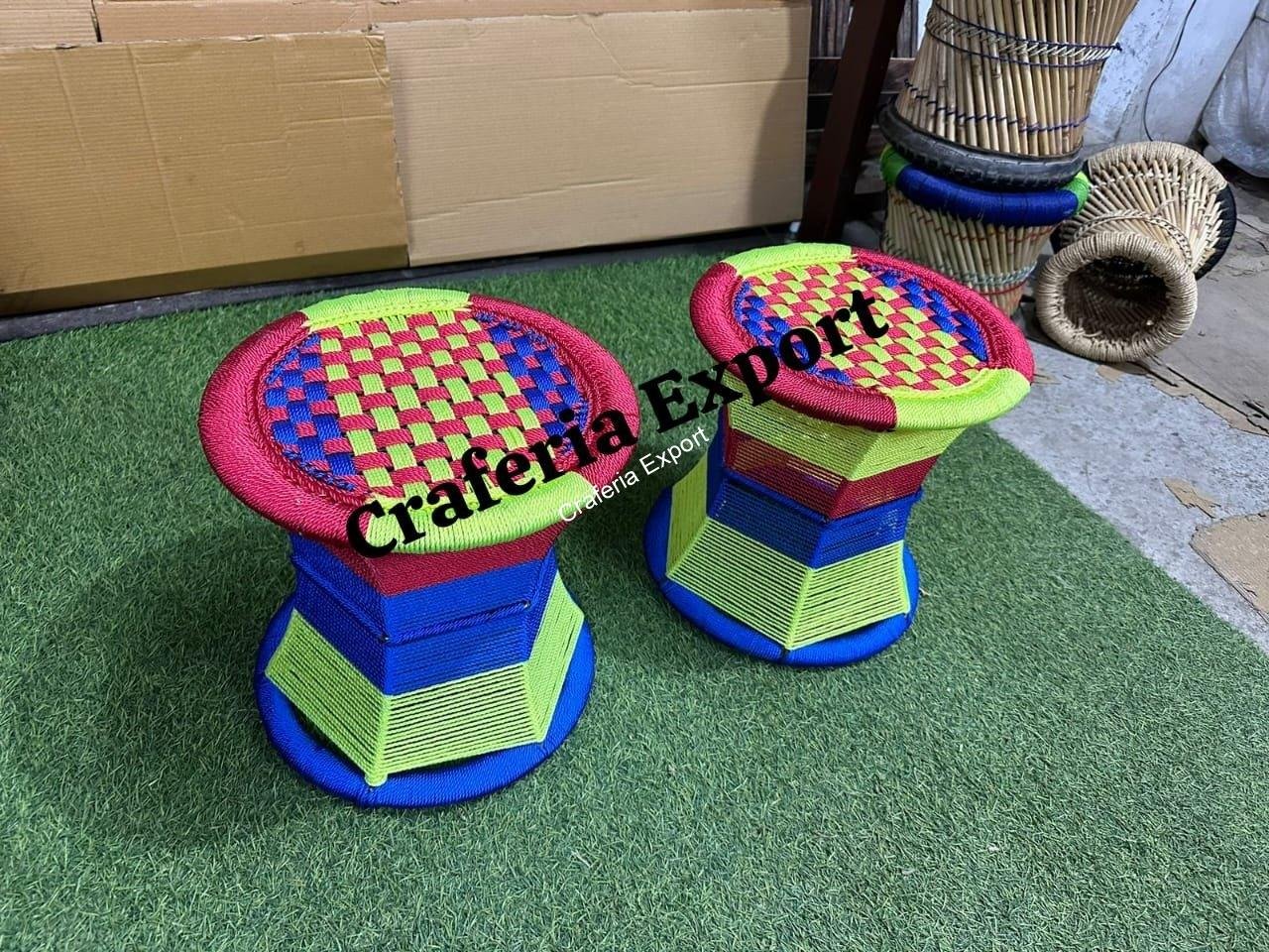 Handmade Iron Bar Mudda/Chair/Muddha Sitting Stool for Outdoor/Living Room - Image 4