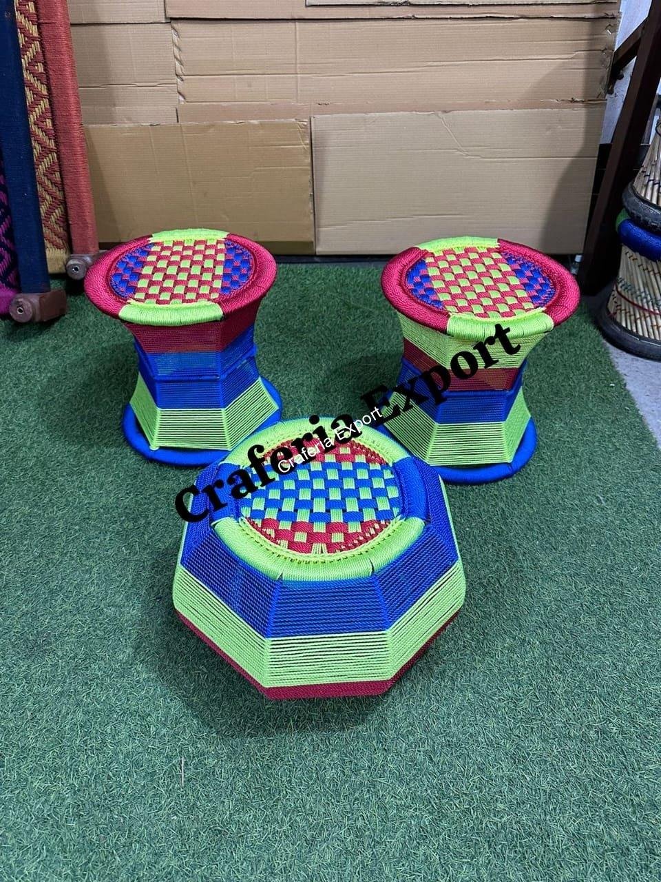 Buy Handmade Iron Bar Mudda Chair Muddha stool Craferia